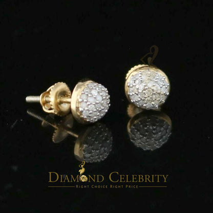 DiamondCelebritees 0.25ct Diamond 925 Silver Yellow For Men's / Women's Round Earrings