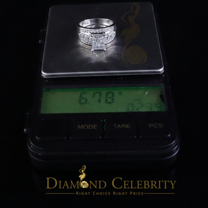DiamondCelebritees Cinderella Rectangle Real 0.16ct Diamond 925 Silver White Womens Ring Size 8