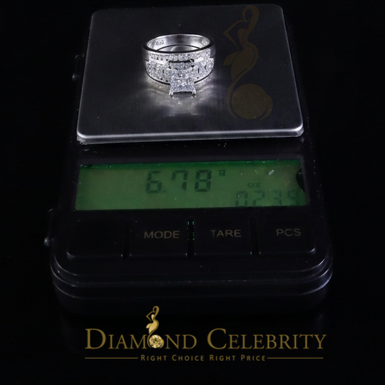 DiamondCelebritees Cinderella Rectangle Real 0.16ct Diamond 925 Silver White Womens Ring Size 8