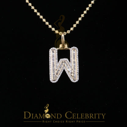 DiamondCelebritees Yellow Bugutte Initial All Alphabet Sterling Silver Pendant with Cubic Zirconia