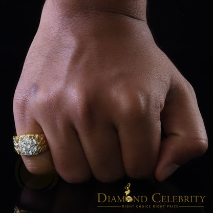 DiamondCelebritees 925 Yellow Sterling Silver 2.34ct Cubic Zirconia Promise Flower Ring Size 9