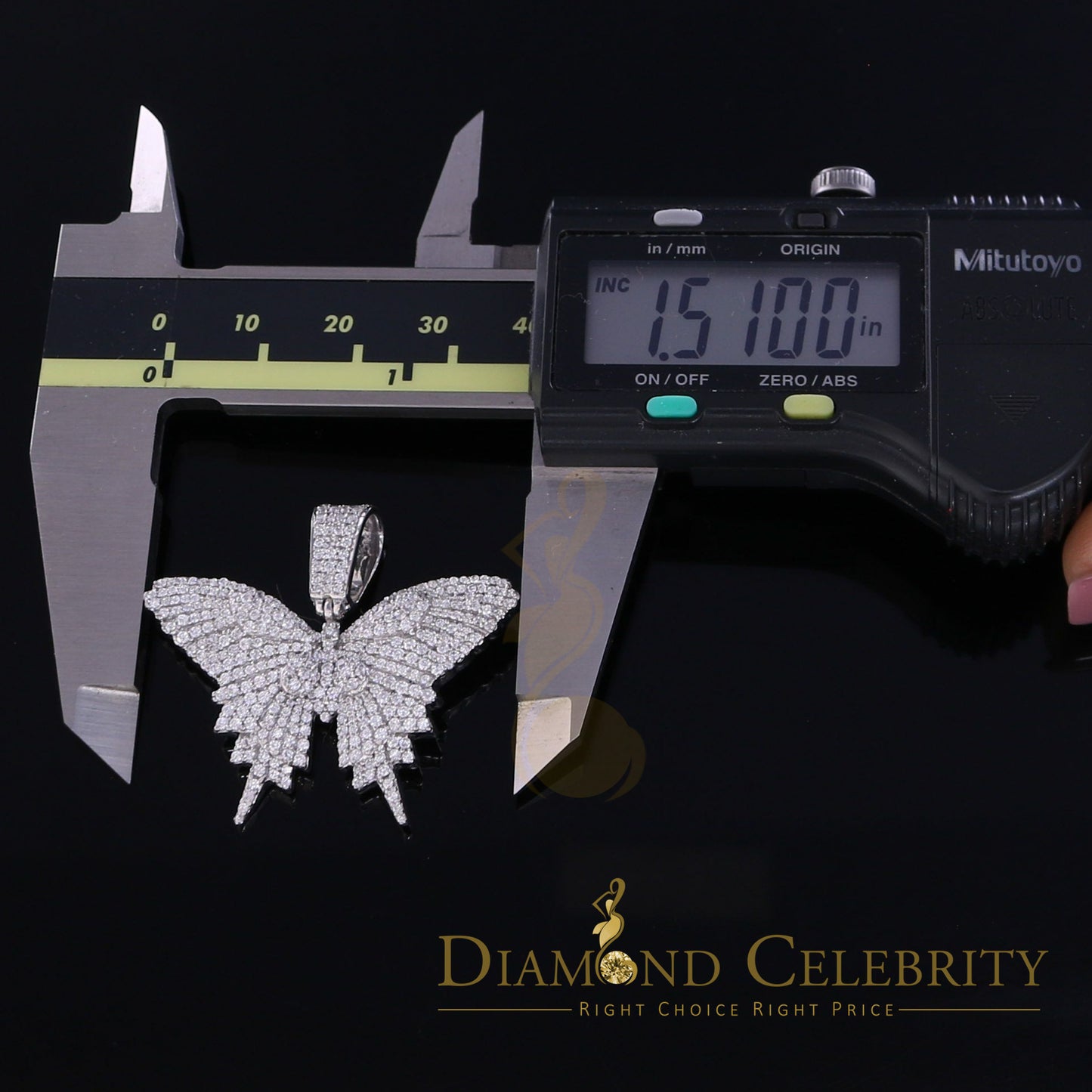 DiamondCelebritees White 925 Sterling Silver Butterfly Shape Pendant with 3.36ct Cubic Zirconia