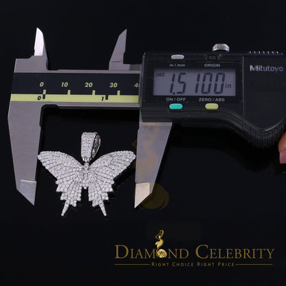 DiamondCelebritees White 925 Sterling Silver Butterfly Shape Pendant with 3.36ct Cubic Zirconia