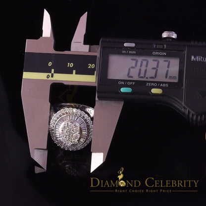 DiamondCelebritees White 925 Silver Rhodium Plated 6.48ct Cubic Zirconia Cocktail Womens Ring SZ 9
