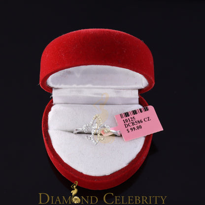 DiamondCelebritees White 925 Silver Saint 0.30ct Cubic Zirconia Womens Engagement Gifts Ring SZ 7