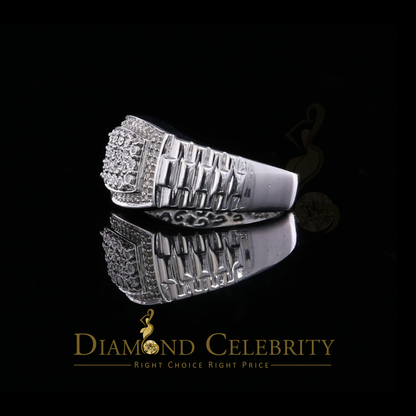 DiamondCelebritees 0.25 CT Real Diamond 925 Sterling White Silver With Fashion Men's Ring Size 10