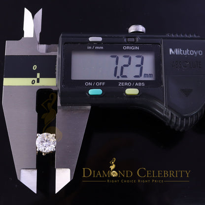 DiamondCelebritees 3.00ct VVS 'D' Moissanite Men's/Womens 925 Silver Yellow Round Stud Earrings