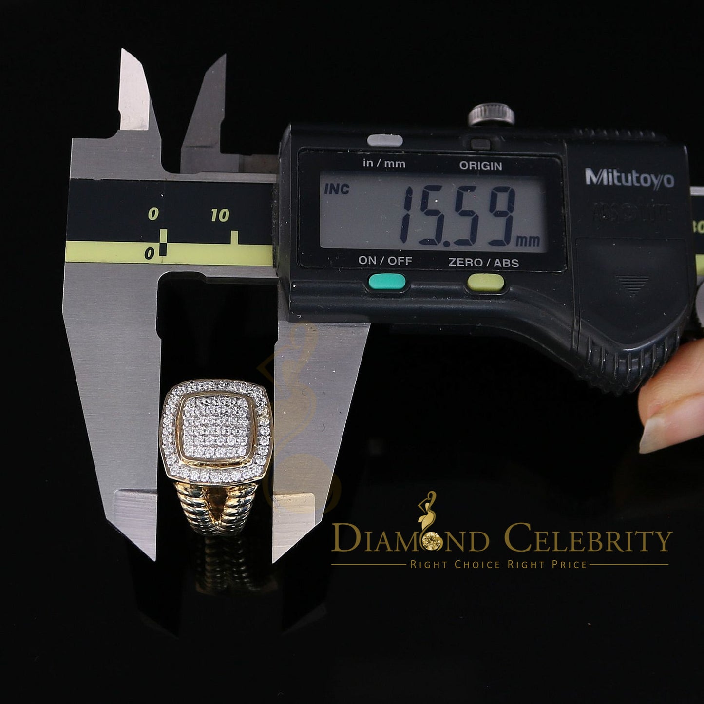 DiamondCelebritees 1.33ct Yellow Silver Square Cubic Zirconia Womens Adjustable Ring From SZ 8 to10