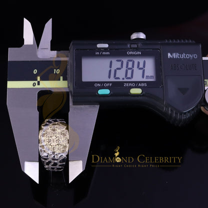 DiamondCelebritees 0.05CT Real Diamond 925 Sterling White Silver Fashion Flower Womens Ring Size 9