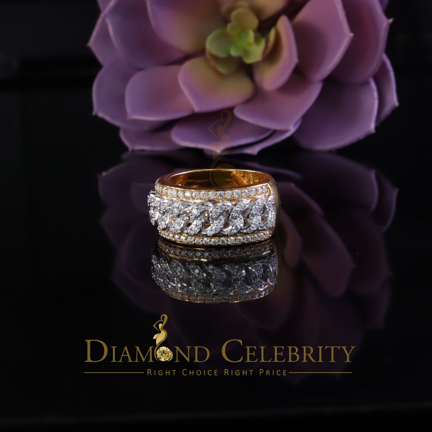 DiamondCelebritees 1.50ct VVS 'D' Silver Yellow For Men's & Women's Band Moissanite Ring Size 8