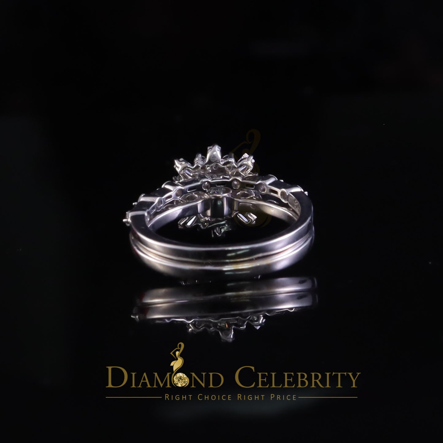 DiamondCelebritees New Womens 925 Silver White 1.25ct VVS 'D' Round Solitaire Moissanite Ring SZ 7