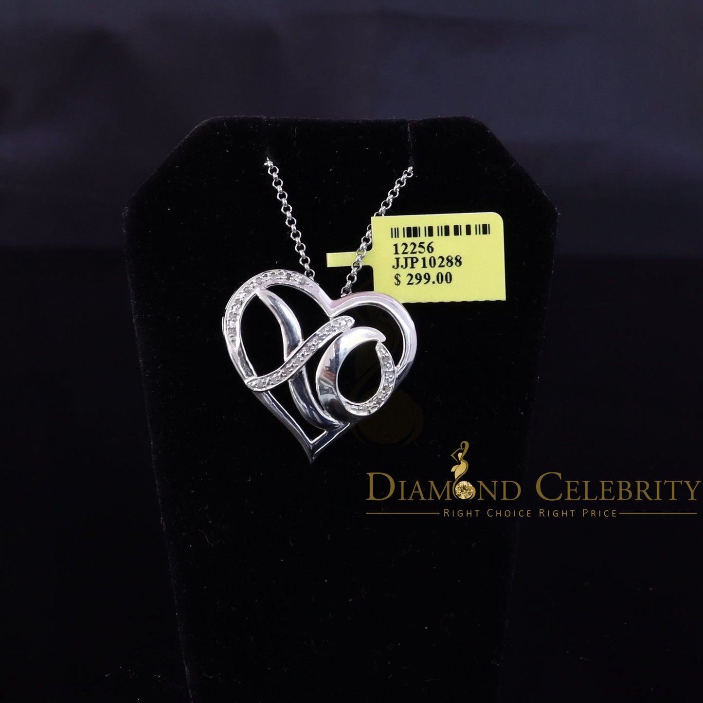 DiamondCelebritees  0.10ct Real Diamond Valentine Special "HEART" Pendant 925 Sterling Silver White