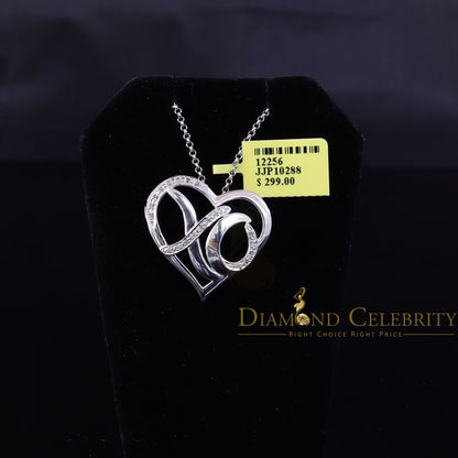 DiamondCelebritees  0.10ct Real Diamond Valentine Special "HEART" Pendant 925 Sterling Silver White