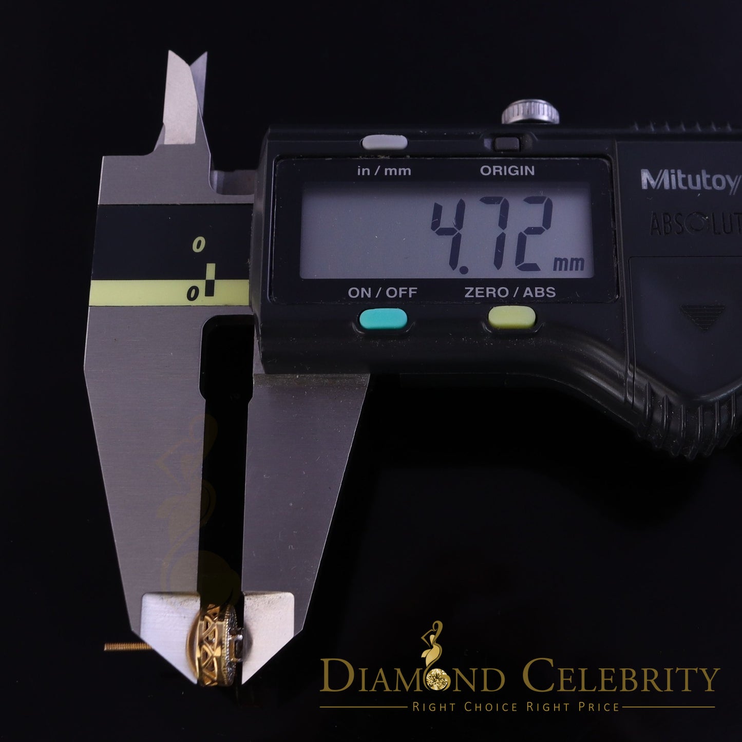 DiamondCelebritees Real 10k Yellow Gold Round Stud 0.50ct Earrings with Real Diamonds