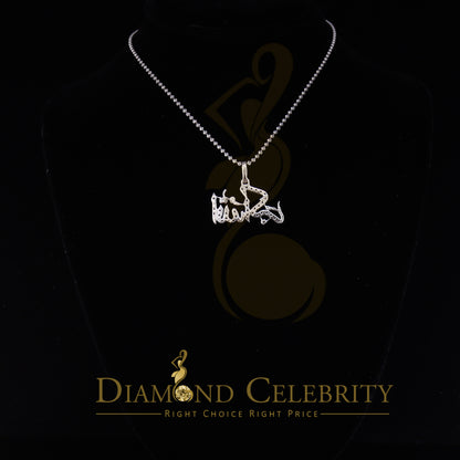 DiamondCelebritees White 925 Sterling Silver with allah-hu-Akbar Pendant 5.70ct Cubic Zirconia
