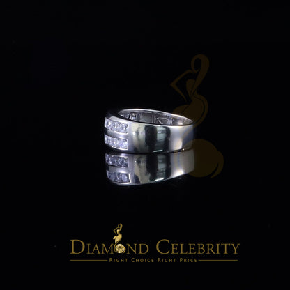 DiamondCelebritees Sterling White Silver Round 3.42ct Cubic Zirconia Round Men's Ring Size 10