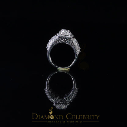 DiamondCelebritees White Sterling Silver 3.50ct Round Cubic Zirconia Double Bridal Womens Ring SZ7