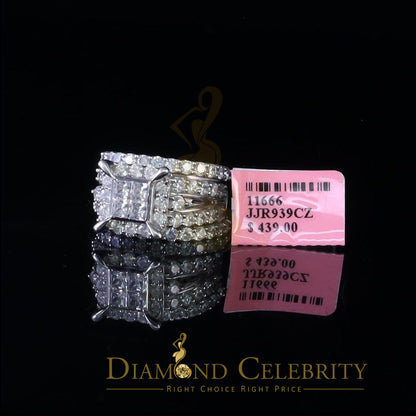 DiamondCelebritees 6.72ct Cubic Zirconia White 925 Sterling Silver Women 3PC Wedding Rings SZ 8