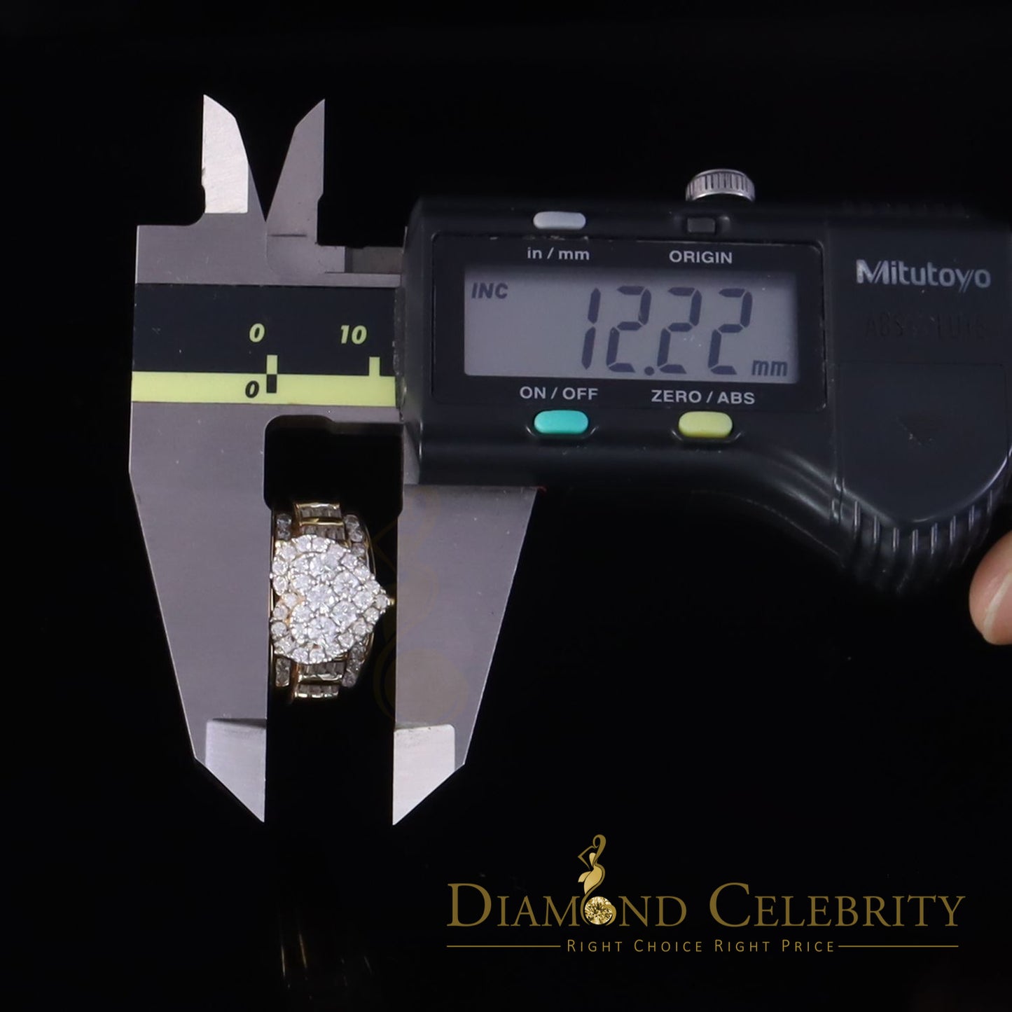 DiamondCelebritees Women's Cinderella Heart Ring Yellow 925 Silver 1.00ct VVS D Moissanite SZ7