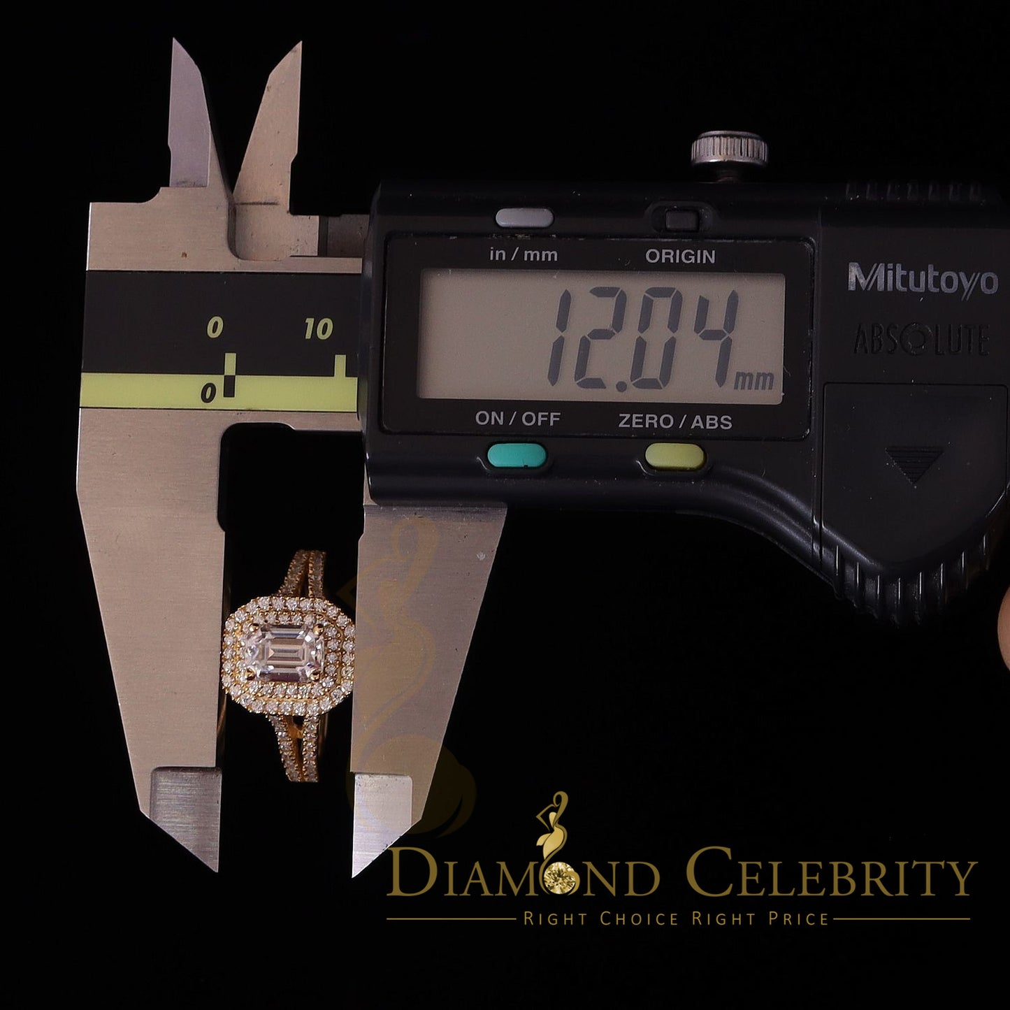 King Of Blings  10K Yellow Gold 2.00CT 'VVS' 'FL' D clr Emerlard Cut Moissonite Womens Ring S/7