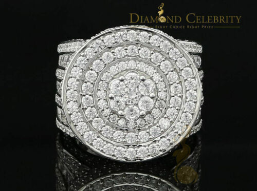 DiamondCelebritees 925 Sterling White Silver Cubic Zirconia 25.0ct Engagement Band Rings Men Size12