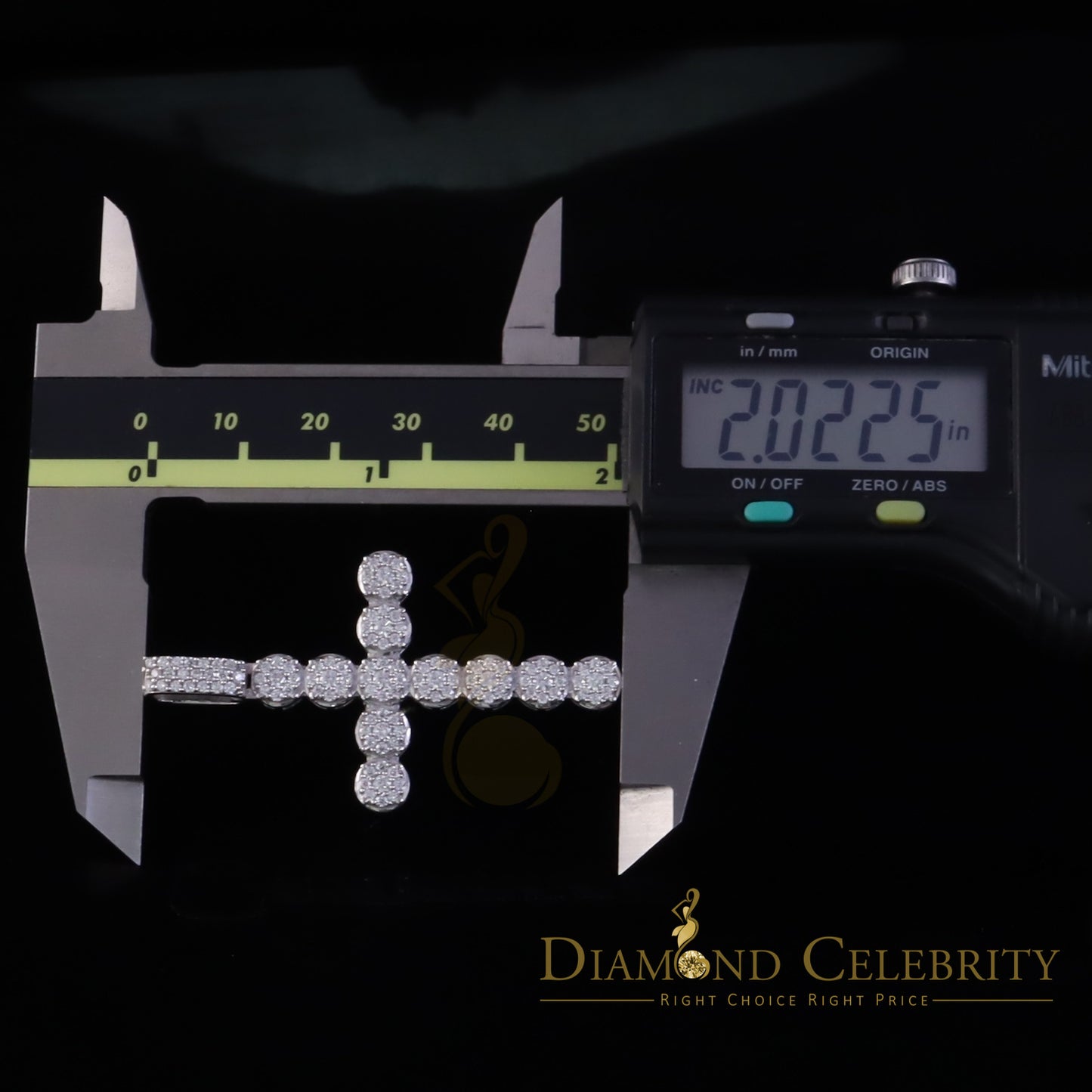 Diamondcelebritees  New 2CT VVS D Moissanite White Silver Charm flower Cross 2" Pendant Men & Women