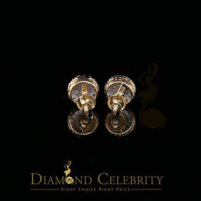 DiamondCelebritees Beautiful 10K Real Yellow Real Diamond 0.55CT Men's/Women's Stud Round Earring