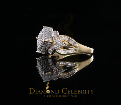DiamondCelebritees Yellow 925 Silver 0.50 CT Real Diamond Engagement Womens Square Ring Size 7