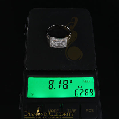 DiamondCelebritees 925 Silver White Square 1.20ct Cubic Zirconia Men's Engagement Ring Size 10