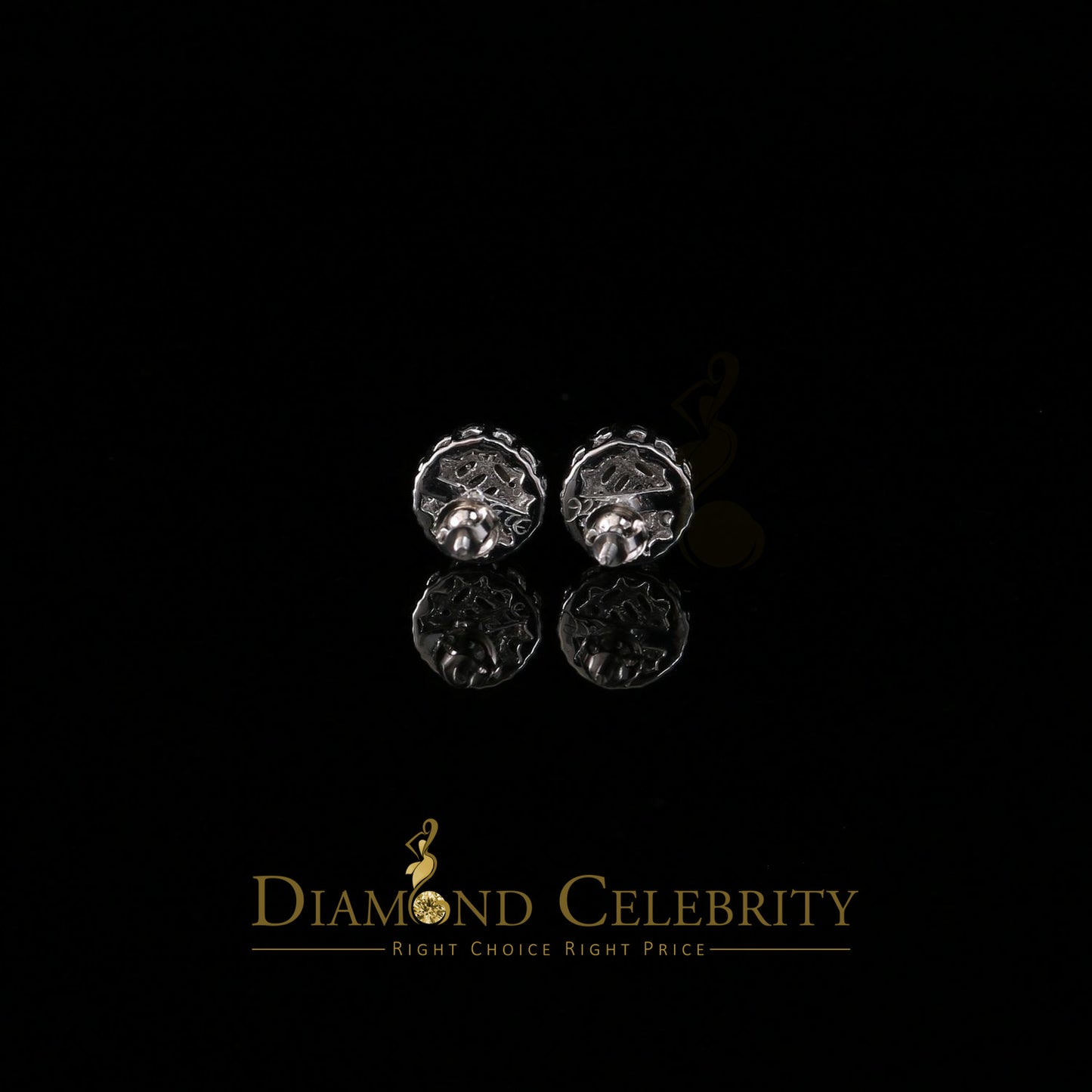 DiamondCelebritees  925 Sterling White Silver 1.98ct Cubic Zirconia Round Women's Stud Earrings