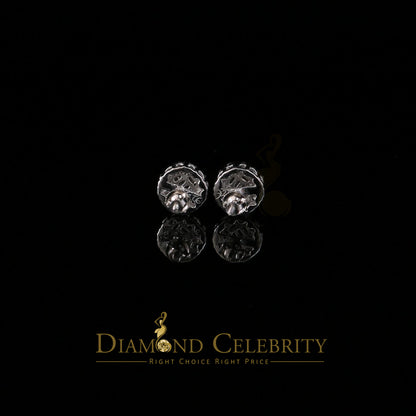 DiamondCelebritees  925 Sterling White Silver 1.98ct Cubic Zirconia Round Women's Stud Earrings
