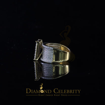 DiamondCelebritees 925 Sterling Yellow Silver Square Cubic Zirconia 3.45ct Womens Ring Size 7