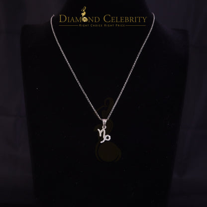 DiamondCelebritees 0.50ct Cubic Zirconia White Silver CAPRICORN JANUARY Month Pendant Men & Women