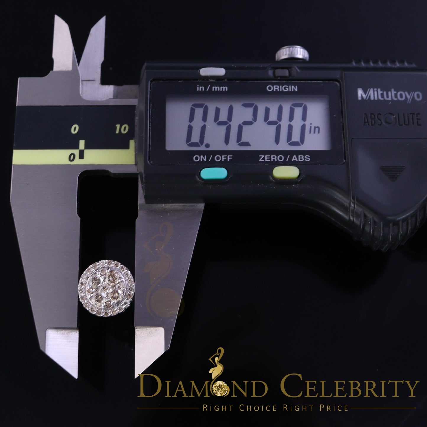 DiamondCelebritees 10K Real Yellow Gold Real Diamond 0.60CT Men's/Women's Stud Round Earring