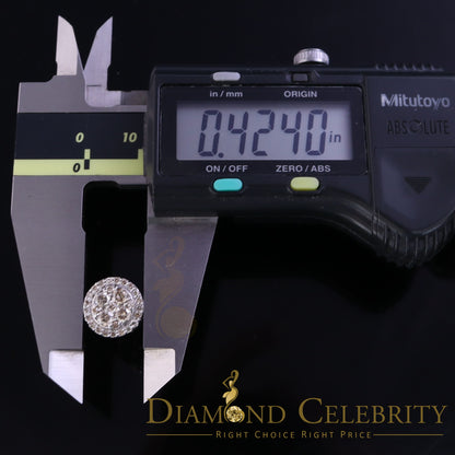 DiamondCelebritees 10K Real Yellow Gold Real Diamond 0.60CT Men's/Women's Stud Round Earring