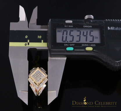 DiamondCelebritees Real 0.66ct Diamond 925 Sterling Silver Yellow Square Womens Engagement Ring SZ7