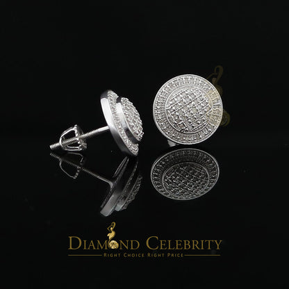 DiamondCelebritees Aretes Para Hombre Square 925 White Silver 0.33ct Diamond Women & Men Earrings