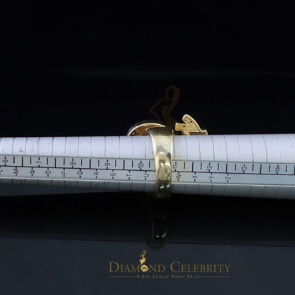 0.25 CT Real Diamond Money Bag 925 Sterling Silver Yellow Men's Ring Size 11.5