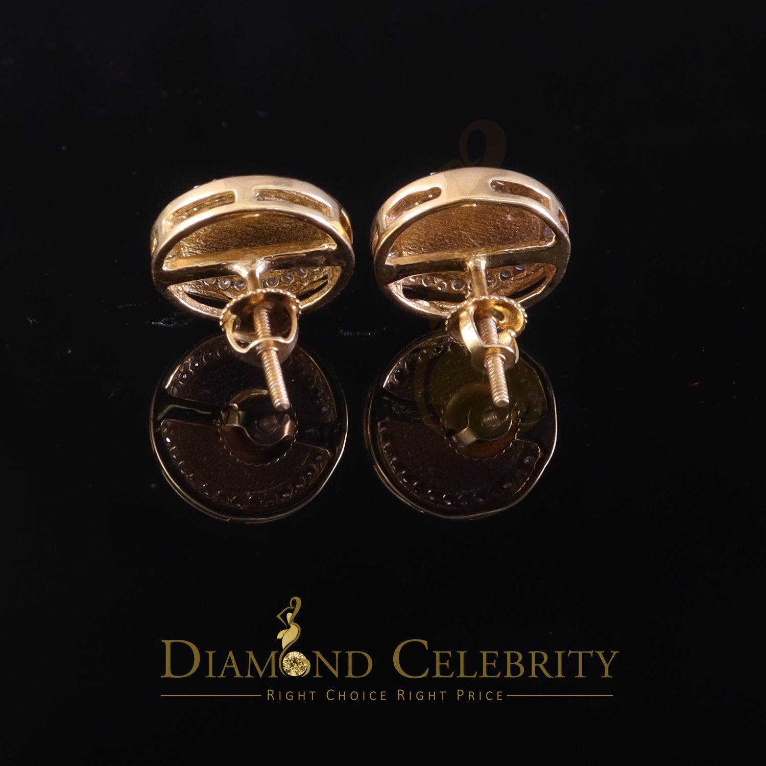 0.20ct Diamond 925 Sterling Yellow Silver for Men's/ Womens Stud Medusa Earrings