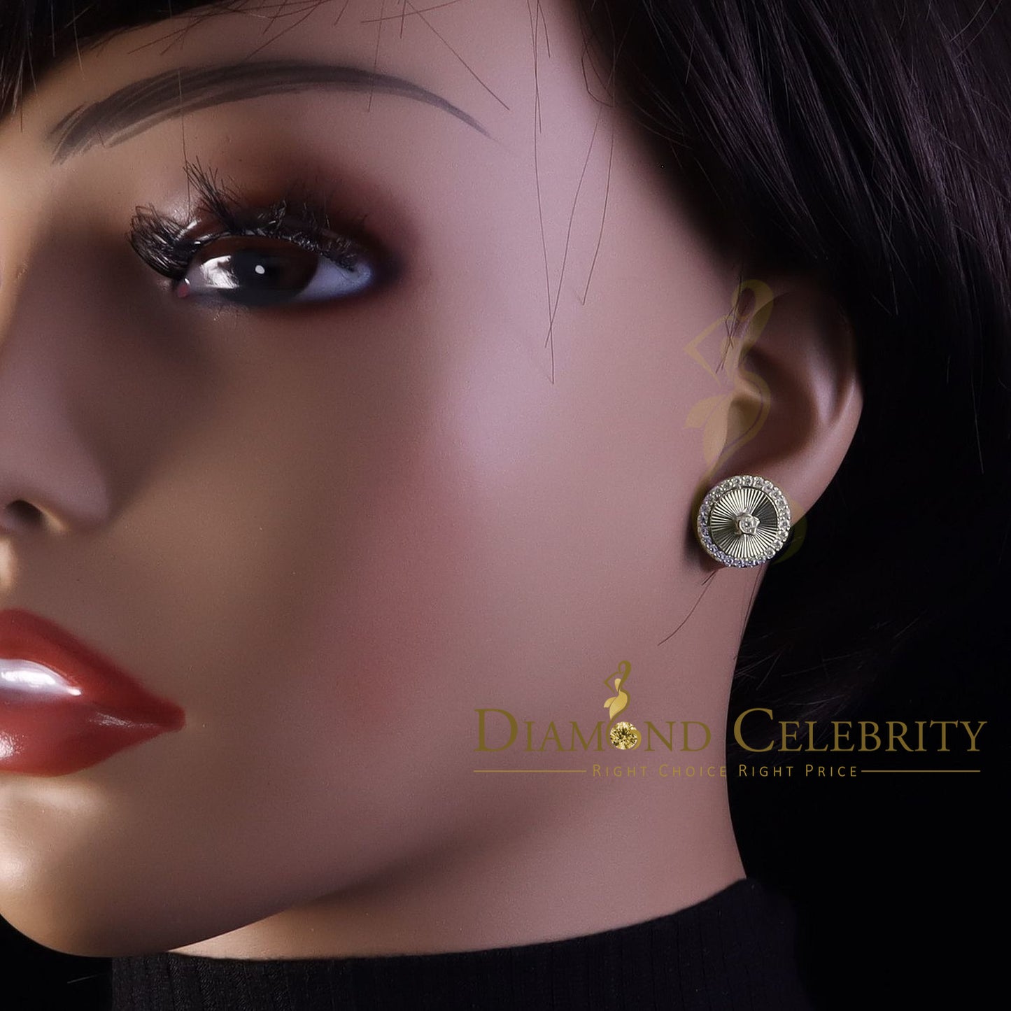 Diamondcelebritees 2.50ct VVS D Moissanite Diamond Cut Stud Earring Women & Men White 925 Silver