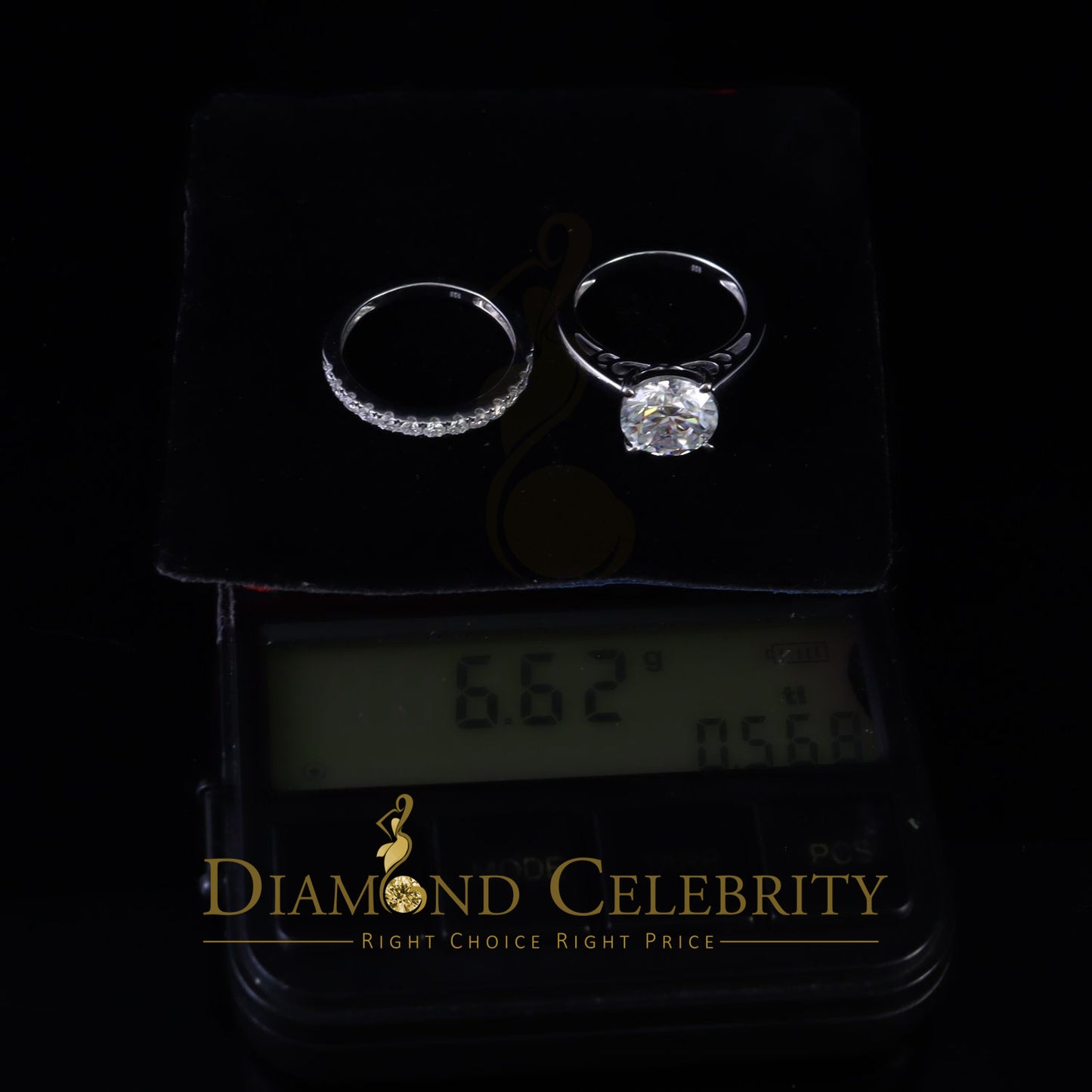 DiamondCelebritees White 8.00ct Moissanite 925 Silver Mens/Women Bridal Rings Marquise Shape Size 8