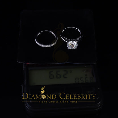 DiamondCelebritees White 8.00ct Moissanite 925 Silver Mens/Women Bridal Rings Marquise Shape Size 8