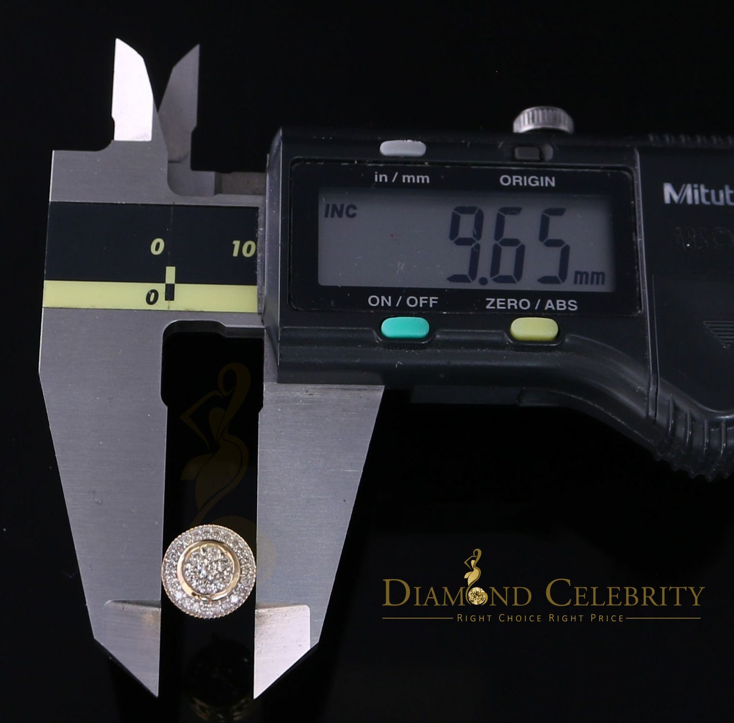 DiamondCelebritees 10K Real Yellow Gold Real Diamond 0.50CT Men's/Women's Stud Round flower Earring