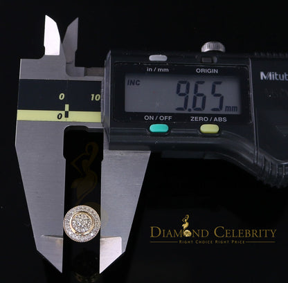 DiamondCelebritees 10K Real Yellow Gold Real Diamond 0.50CT Men's/Women's Stud Round flower Earring