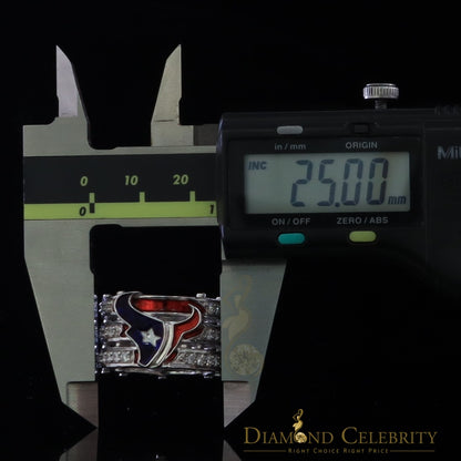 DiamondCelebritees 925 Silver White 1.50ct Cubic Zirconia Texan Wide Band Cocktail Ring Size 10