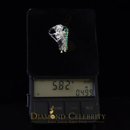 DiamondCelebritees Religious White 925 Sterling Silver Cubic Zirconia St.Jude Women's Ring Size 8.5