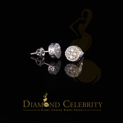 DiamondCelebritees 10K Real White Gold w/ Real 0.50CT Diamond Men's/Women's Stud Round Earring