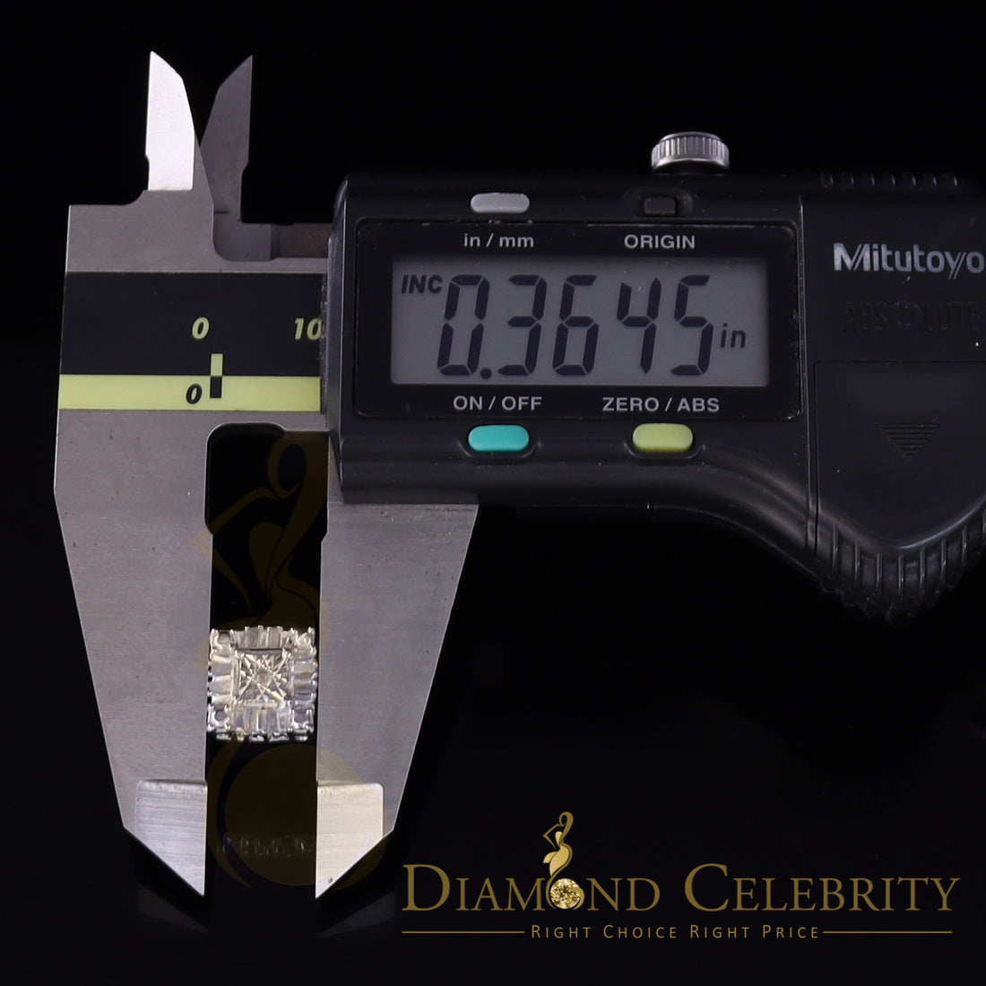 DiamondCelebritees Micro Pave White 925 Silver 0.20ct Real Diamond Men & Women Square Earrings