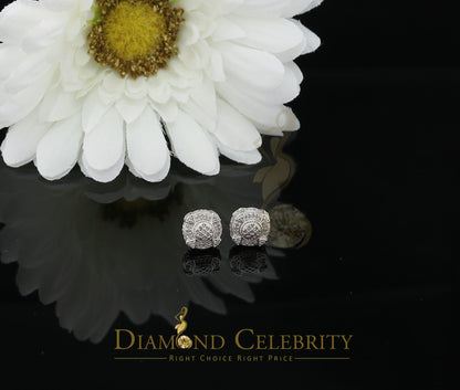 DiamondCelebritees  925 Sterling White Silver 0.25ct Diamond For Women's/ Men's Circle Stud Earrings
