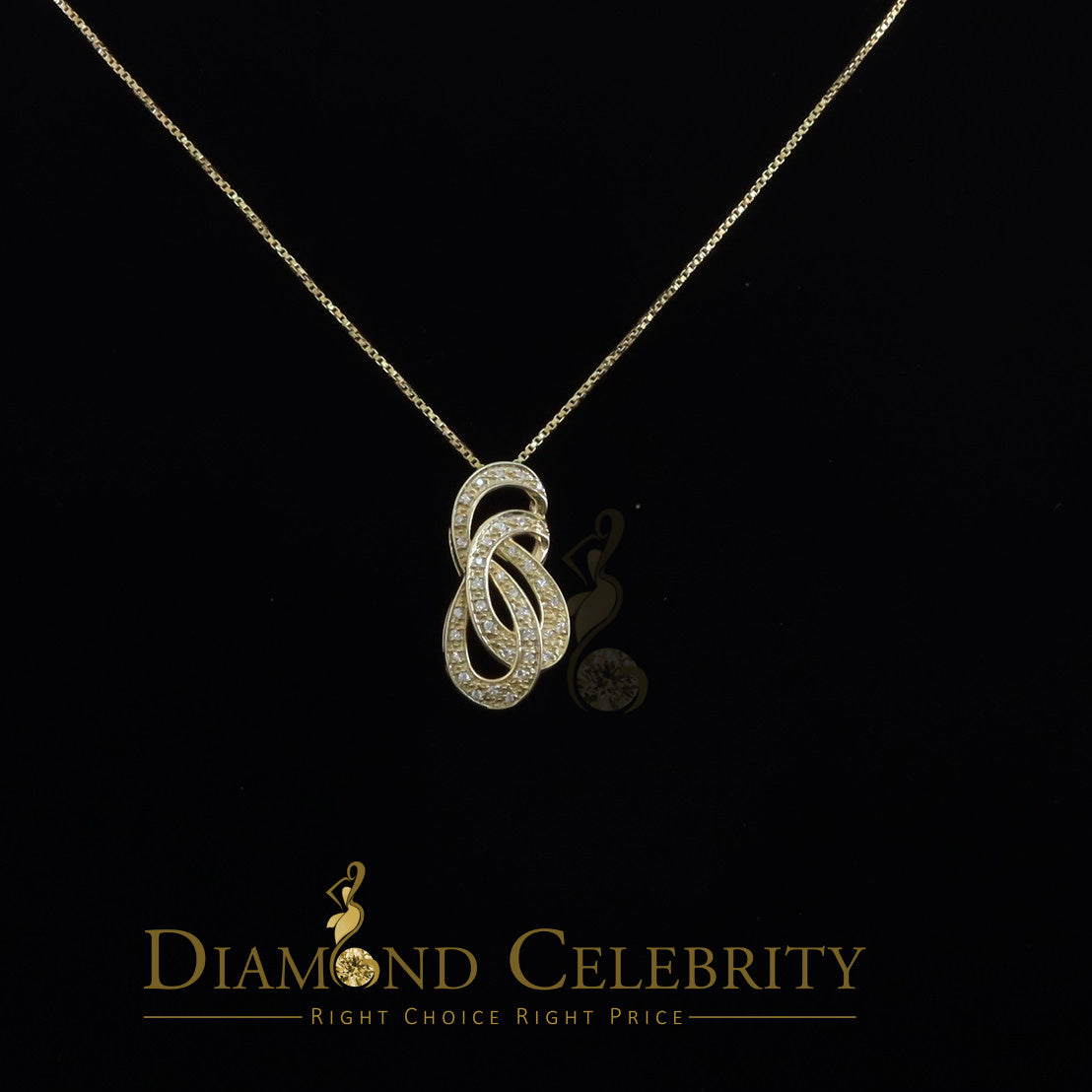 DiamondCelebritees Promising Yellow Sterling Silver Charm FASHION Pendant 0.28ct Cubic Zirconia